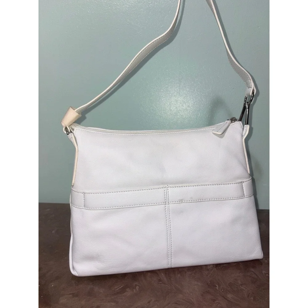 Etienne Aigner Leather Shoulder Bag‎ White Top Zip Pockets